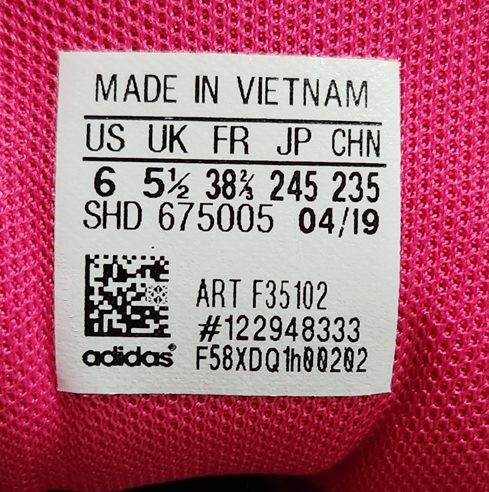 Adidas Women's Pink and Black Sneakers - Picture 4 of 4